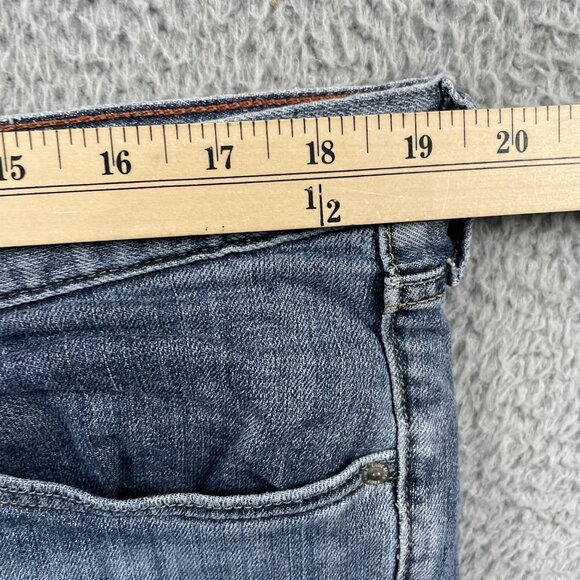 Eddie Bauer Thermal Jeans Womens 14 Plaid Lined Light Wash Denim - Picture 5 of 9